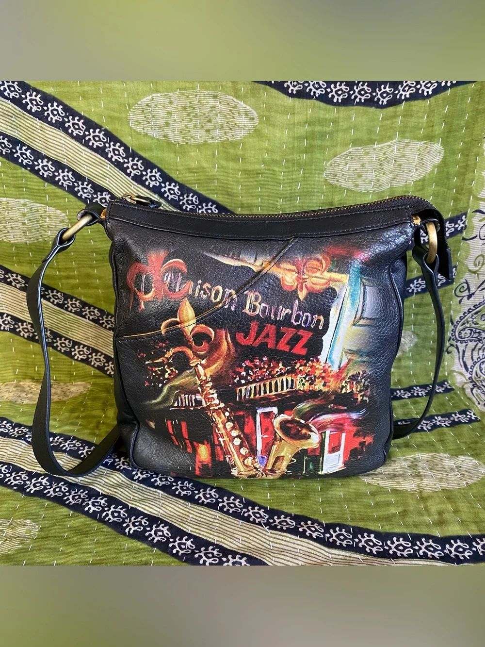 Rare Icon Los Angeles Bourbon Street Jazz Leather Crossbody Purse